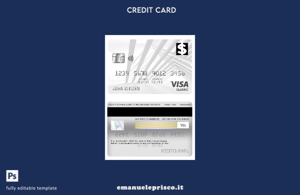 modello di carta classica per visto USA First Bank of Wiki in stile verificato